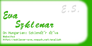 eva szklenar business card